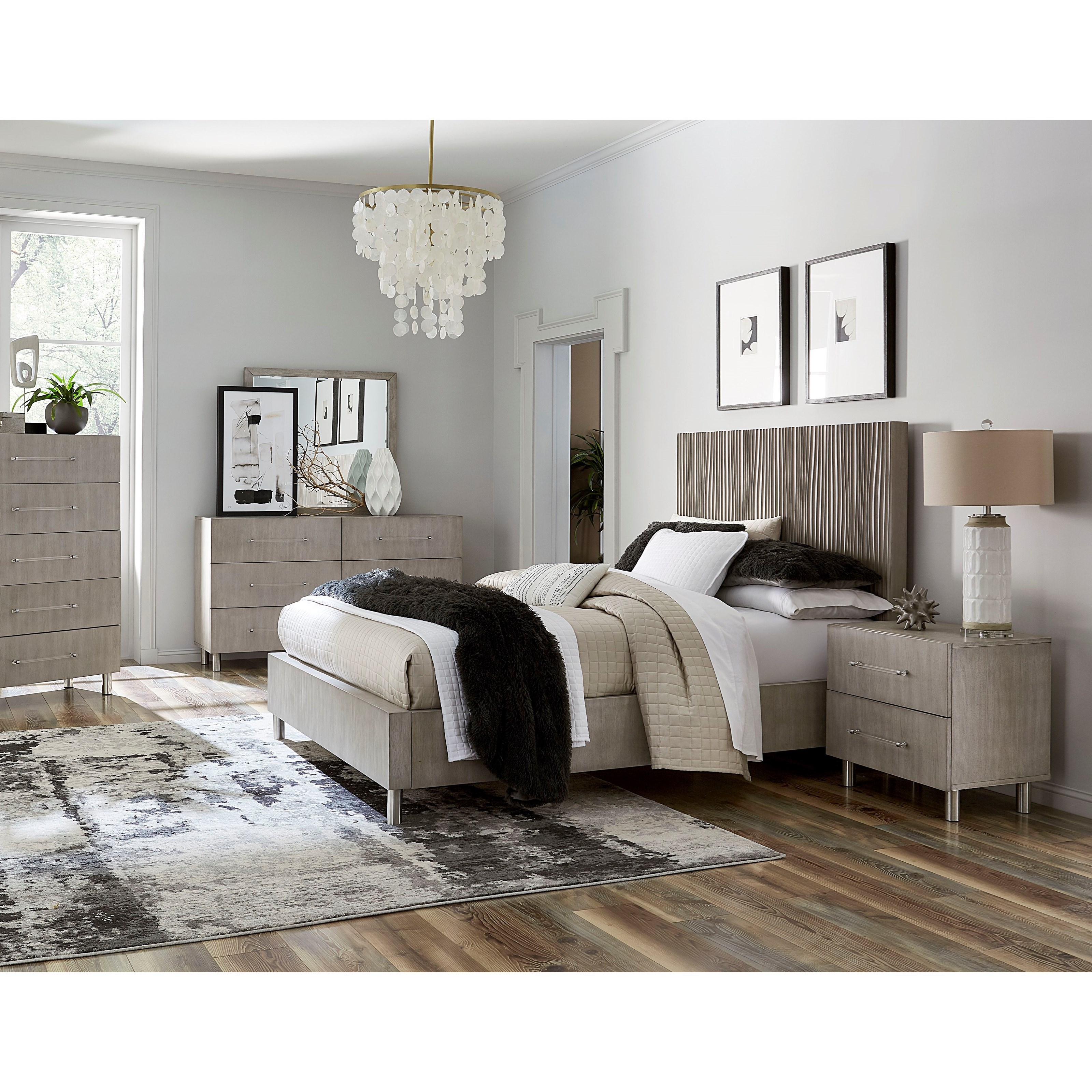 Argento California King Bedroom Group Sadler's Home Furnishings